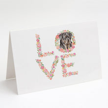 Load image into Gallery viewer, Rottweiler #6 LOVE Greeting Cards -  Blank Note Cards – 8-Pack of Artist-Designed Cards with Envelopes