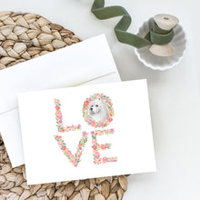 Load image into Gallery viewer, Samoyed #4 LOVE Greeting Cards -  Blank Note Cards – 8-Pack of Artist-Designed Cards with Envelopes