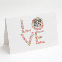 Load image into Gallery viewer, Sheltie #1 LOVE Greeting Cards -  Blank Note Cards – 8-Pack of Artist-Designed Cards with Envelopes