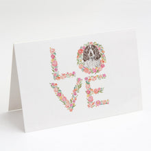 Load image into Gallery viewer, English Springer Spaniel #4 LOVE Greeting Cards -  Blank Note Cards – 8-Pack of Artist-Designed Cards with Envelopes