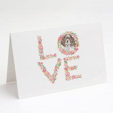 Load image into Gallery viewer, English Springer Spaniel #6 LOVE Greeting Cards -  Blank Note Cards – 8-Pack of Artist-Designed Cards with Envelopes