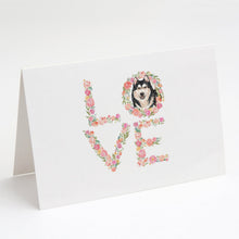 Load image into Gallery viewer, Alaskan Malamute Love Greeting Cards -  Blank Note Cards – 8-Pack of Artist-Designed Cards with Envelopes