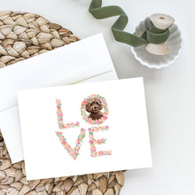 Load image into Gallery viewer, Brown Cockapoo Love Greeting Cards -  Blank Note Cards – 8-Pack of Artist-Designed Cards with Envelopes