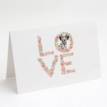 Load image into Gallery viewer, Dalmatian Love Greeting Cards -  Blank Note Cards – 8-Pack of Artist-Designed Cards with Envelopes