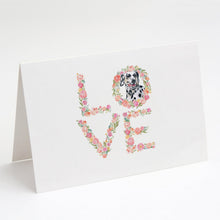 Load image into Gallery viewer, Dalmatian #2 Love Greeting Cards -  Blank Note Cards – 8-Pack of Artist-Designed Cards with Envelopes