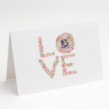 Load image into Gallery viewer, English Bulldog Love Greeting Cards -  Blank Note Cards – 8-Pack of Artist-Designed Cards with Envelopes