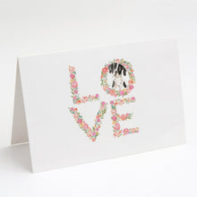 Load image into Gallery viewer, English Pointer Love Greeting Cards -  Blank Note Cards – 8-Pack of Artist-Designed Cards with Envelopes