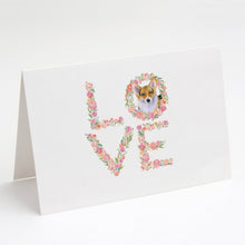 Load image into Gallery viewer, Pembroke Corgi Love Greeting Cards -  Blank Note Cards – 8-Pack of Artist-Designed Cards with Envelopes