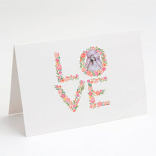 Load image into Gallery viewer, White Standard Poodle Love Greeting Cards -  Blank Note Cards – 8-Pack of Artist-Designed Cards with Envelopes