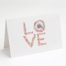 Load image into Gallery viewer, White Poodle Love Greeting Cards -  Blank Note Cards – 8-Pack of Artist-Designed Cards with Envelopes
