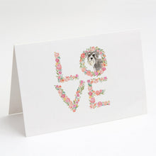 Load image into Gallery viewer, Schnauzer #2 Love Greeting Cards -  Blank Note Cards – 8-Pack of Artist-Designed Cards with Envelopes