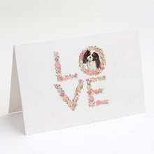 Load image into Gallery viewer, Tricolor Cavalier King Charles Spaniel Love Greeting Cards -  Blank Note Cards – 8-Pack of Artist-Designed Cards with Envelopes