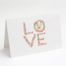 Load image into Gallery viewer, White Collie Love Greeting Cards -  Blank Note Cards – 8-Pack of Artist-Designed Cards with Envelopes