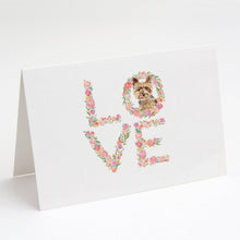 Load image into Gallery viewer, Yorkshire Terrier Yorkie Love Greeting Cards -  Blank Note Cards – 8-Pack of Artist-Designed Cards with Envelopes