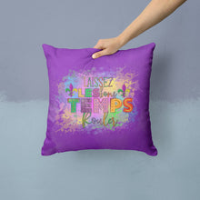 Load image into Gallery viewer, Laissex Les bons Temps Rouler Mardi Gras Throw Pillow - 14x14 Decorative Pillow – Art for Your Home &amp; Patio