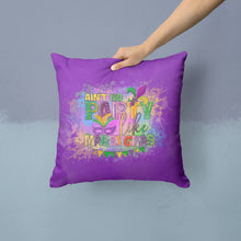 Load image into Gallery viewer, Ain't No Party Like Mardi Gras Throw Pillow - 14x14 Decorative Pillow – Art for Your Home &amp; Patio