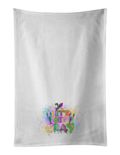 Load image into Gallery viewer, Let's Get Cray Mardi Gras White Kitchen Towel Set of 2 Dish Towels