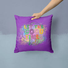 Load image into Gallery viewer, Let the Good Times Roll Mardi Gras Throw Pillow - 14x14 Decorative Pillow – Art for Your Home &amp; Patio