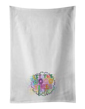 Load image into Gallery viewer, Let the Good Times Roll Mardi Gras White Kitchen Towel Set of 2 Dish Towels