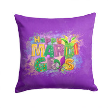 Load image into Gallery viewer, Happy Mardi Gras Throw Pillow - 14x14 Decorative Pillow – Art for Your Home &amp; Patio