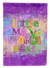 Load image into Gallery viewer, Little Mr. Mardi Gras Garden Flag – Decorative Outdoor Yard Flag