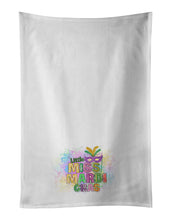 Load image into Gallery viewer, Little Miss Mardi Gras White Kitchen Towel Set of 2 Dish Towels