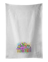 Load image into Gallery viewer, Throw me Somethin Mister Mardi Gras White Kitchen Towel Set of 2 Dish Towels