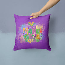 Load image into Gallery viewer, Mardi Gras Squad Throw Pillow - 14x14 Decorative Pillow – Art for Your Home &amp; Patio