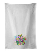 Load image into Gallery viewer, Mardi Gras Queen White Kitchen Towel Set of 2 Dish Towels