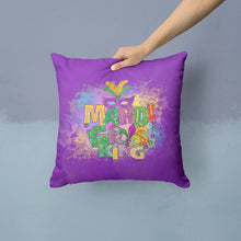 Load image into Gallery viewer, Mardi Gras King Throw Pillow - 14x14 Decorative Pillow – Art for Your Home &amp; Patio