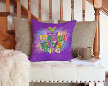 Load image into Gallery viewer, Mardi Gras King Throw Pillow - 14x14 Decorative Pillow – Art for Your Home &amp; Patio