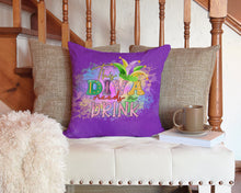 Load image into Gallery viewer, This Diva needs a Drink Mardi Gras Throw Pillow - 14x14 Decorative Pillow – Art for Your Home &amp; Patio