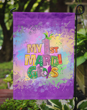Load image into Gallery viewer, My 1st Mardi Gras Garden Flag – Decorative Outdoor Yard Flag