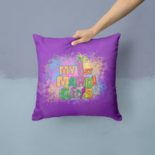 Load image into Gallery viewer, My 1st Mardi Gras Throw Pillow - 14x14 Decorative Pillow – Art for Your Home &amp; Patio