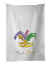 Load image into Gallery viewer, Yellow Mask Mardi Gras White Kitchen Towel Set of 2 Dish Towels