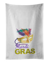 Load image into Gallery viewer, Yellow Mask #2 Mardi Gras White Kitchen Towel Set of 2 Dish Towels