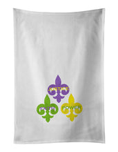 Load image into Gallery viewer, Justice Faith Power Mardi Gras White Kitchen Towel Set of 2 Dish Towels