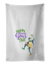 Load image into Gallery viewer, Happy Mardi Gras White Kitchen Towel Set of 2 Dish Towels