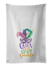 Load image into Gallery viewer, Queen of the Crazy Parade Mardi Gras White Kitchen Towel Set of 2 Dish Towels