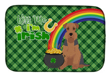 Load image into Gallery viewer, Grizzle and Tan Airedale Terrier St. Patrick's Day Dish Drying Mat – Absorbent, Artistic Kitchen Essentials