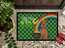 Load image into Gallery viewer, Grizzle and Tan Airedale Terrier St. Patrick's Day Doormat - 24x36 Decorative Floor Mat – Indoor/Outdoor Rug with Artistic Flair