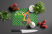 Load image into Gallery viewer, Grizzle and Tan Airedale Terrier St. Patrick's Day Glass Cutting Boards – Durable, Decorative Kitchen Art Large