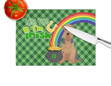 Load image into Gallery viewer, Grizzle and Tan Airedale Terrier St. Patrick's Day Glass Cutting Boards – Durable, Decorative Kitchen Art Large