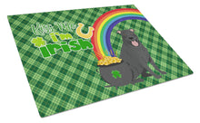 Load image into Gallery viewer, Black Pit Bull Terrier St. Patrick's Day Glass Cutting Boards – Durable, Decorative Kitchen Art Large
