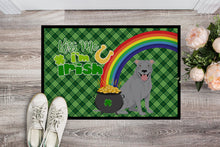 Load image into Gallery viewer, Blue Pit Bull Terrier St. Patrick's Day Doormat - 24x36 Decorative Floor Mat – Indoor/Outdoor Rug with Artistic Flair