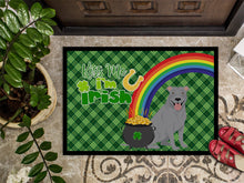 Load image into Gallery viewer, Blue Pit Bull Terrier St. Patrick's Day Doormat - 24x36 Decorative Floor Mat – Indoor/Outdoor Rug with Artistic Flair