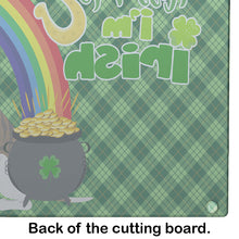 Load image into Gallery viewer, Fawn Brindle Pit Bull Terrier St. Patrick's Day Glass Cutting Boards – Durable, Decorative Kitchen Art Large