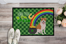 Load image into Gallery viewer, Red and White Pit Bull Terrier St. Patrick's Day Doormat - 24x36 Decorative Floor Mat – Indoor/Outdoor Rug with Artistic Flair