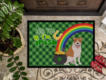 Load image into Gallery viewer, Red and White Pit Bull Terrier St. Patrick's Day Doormat - 24x36 Decorative Floor Mat – Indoor/Outdoor Rug with Artistic Flair