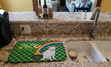 Load image into Gallery viewer, White Pit Bull Terrier St. Patrick's Day Dish Drying Mat – Absorbent, Artistic Kitchen Essentials